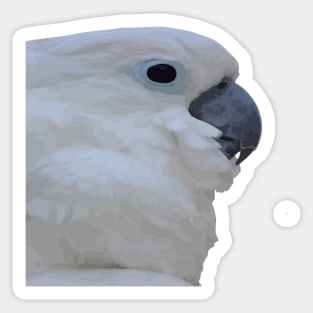 Side Portrait Of A Blue-Eyed Cockatoo Cut Out Sticker